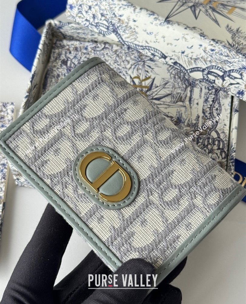 Dior 30 Montaigne Glycine Card Holder Grey Dior Oblique Jacquard 2025 S2300UWHC (XXG-250806087)