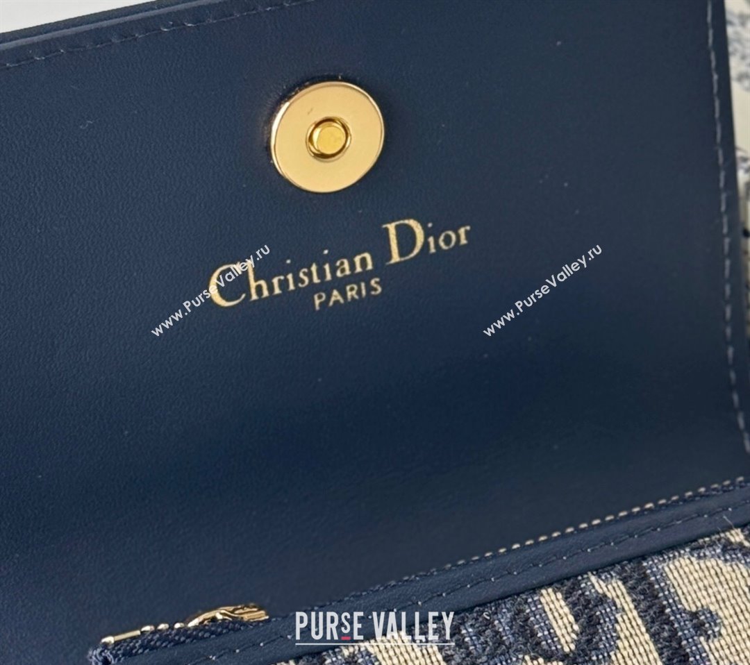 Dior 30 Montaigne Glycine Card Holder in Blue Dior Oblique Jacquard2025 S2300UWHC (XXG-250806089)