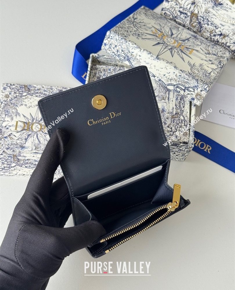 Dior 30 Montaigne Glycine Card Holder in Blue Dior Oblique Jacquard2025 S2300UWHC (XXG-250806089)