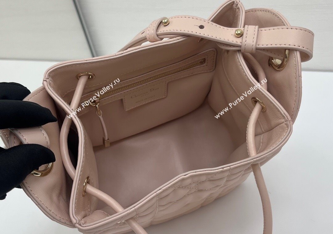 Dior Small D-Motion Bag in Macrocannage Lambskin Powder Pink 2025 2851 (XXG-250806006)