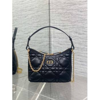 Dior Miss Caro Diorling Mini Bag with Chain in Macrocannage Lambskin Black 2025 M6285 (XXG-250806026)