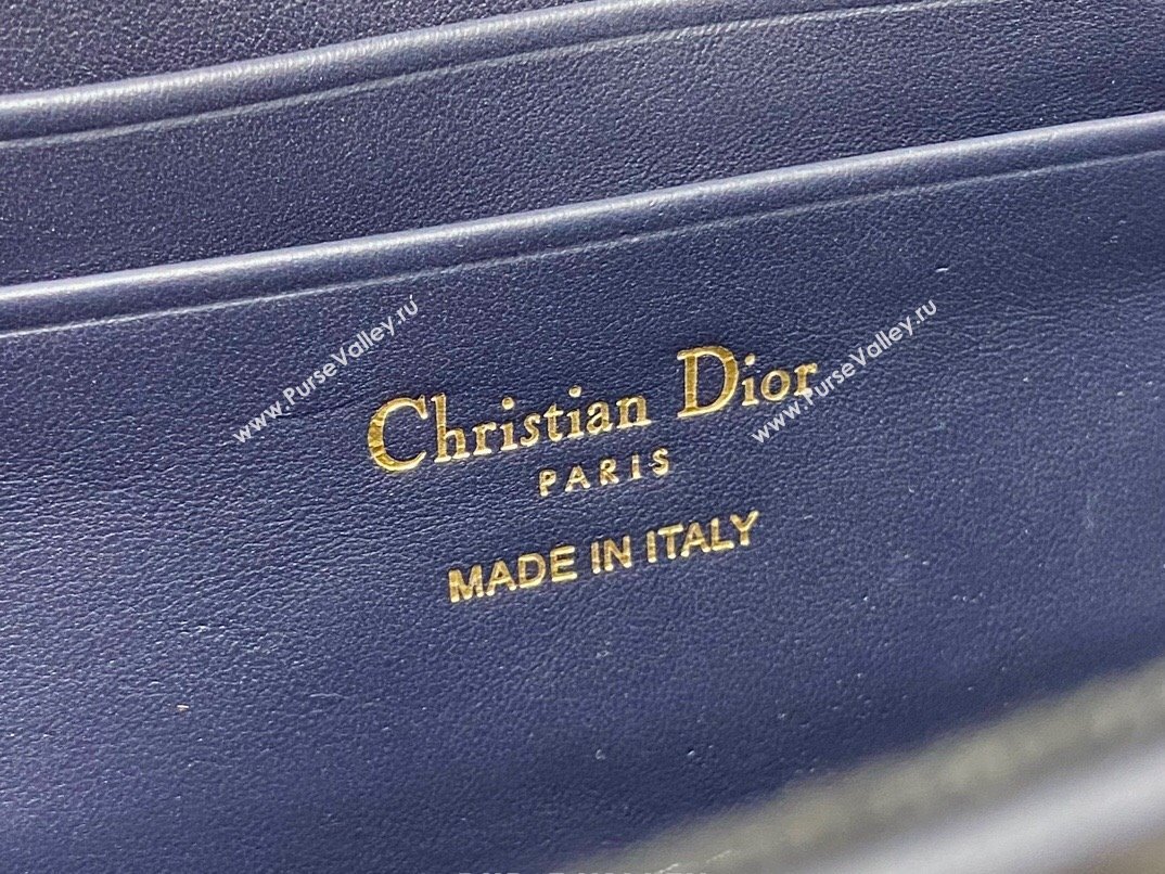 Dior 30 Montaigne Cigale Pouch with Chain in Blue Dior Oblique Jacquard 2025 (XXG-250806038)