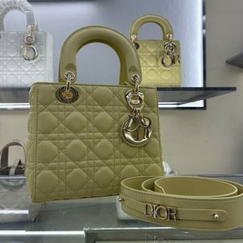 Dior Small Lady My ABCDior Bag in Cannage Lambskin Egg Yellow 2025 M0538 0806 (XXG-250806092)