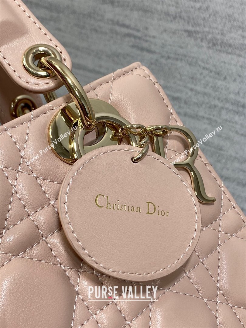 Dior Small Lady My ABCDior Bag in Cannage Lambskin Powder Pink 2025 M0538 0806 (XXG-250806094)