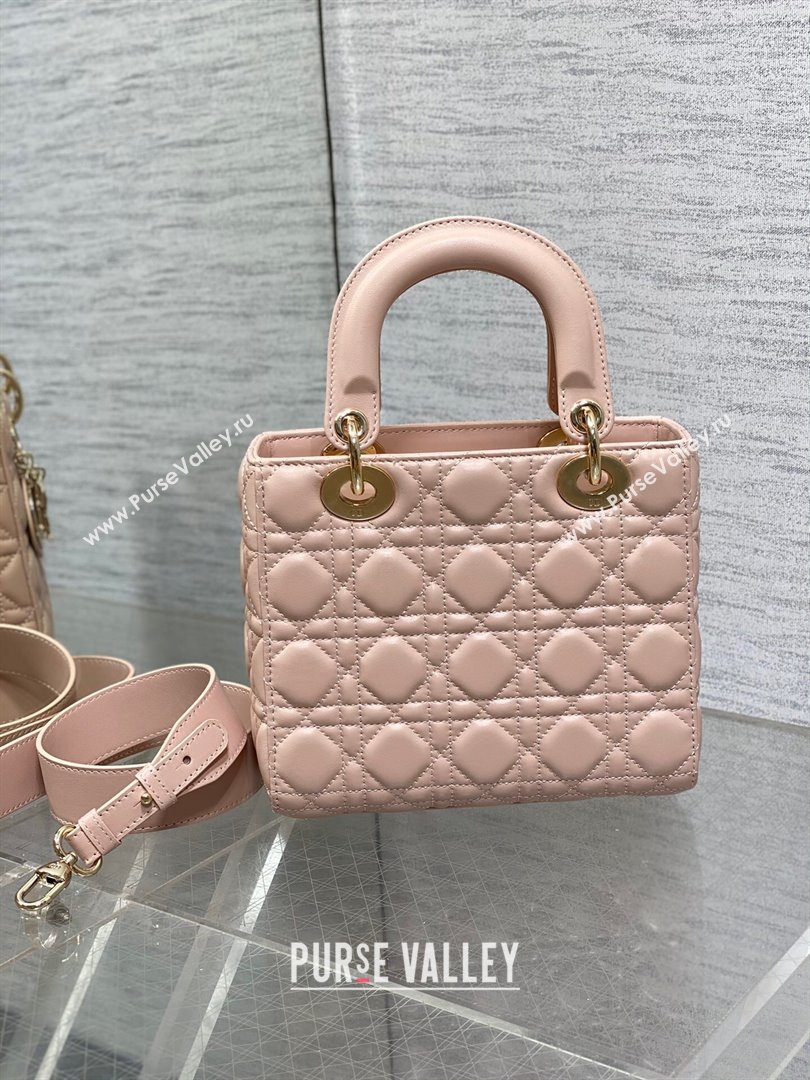 Dior Small Lady My ABCDior Bag in Cannage Lambskin Powder Pink 2025 M0538 0806 (XXG-250806094)