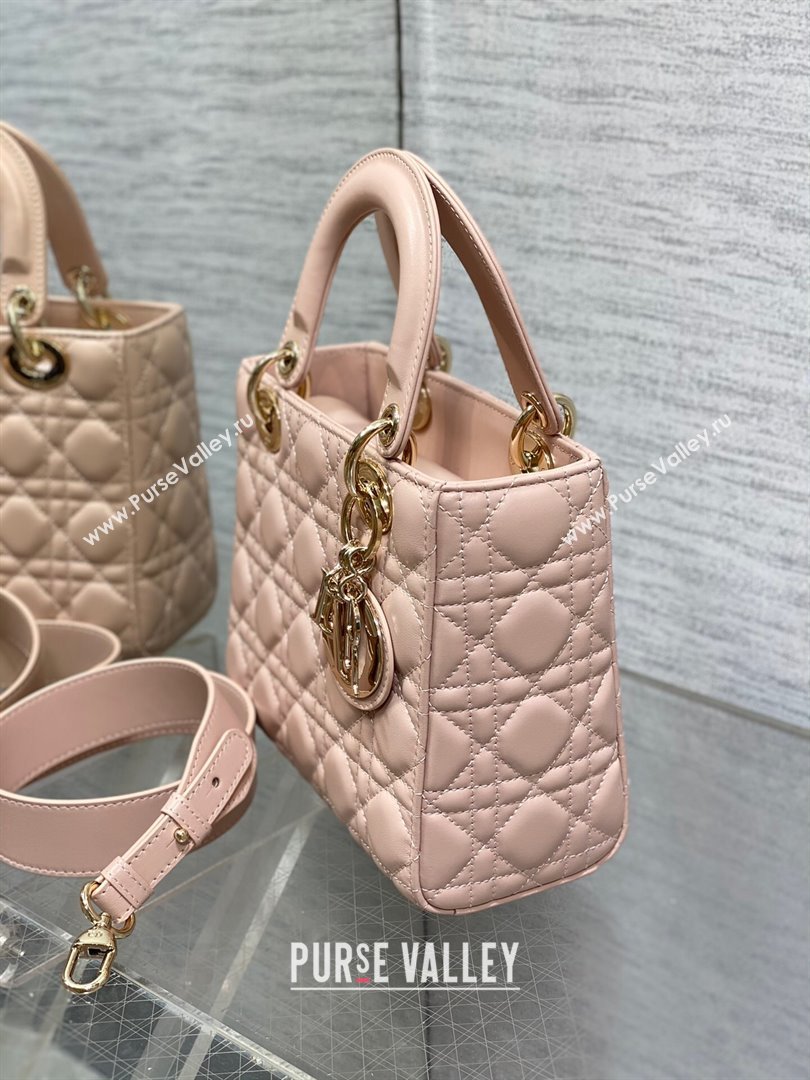 Dior Small Lady My ABCDior Bag in Cannage Lambskin Powder Pink 2025 M0538 0806 (XXG-250806094)