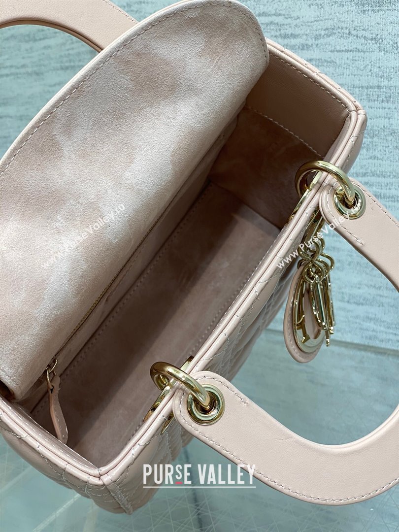 Dior Small Lady My ABCDior Bag in Cannage Lambskin Powder Pink 2025 M0538 0806 (XXG-250806094)