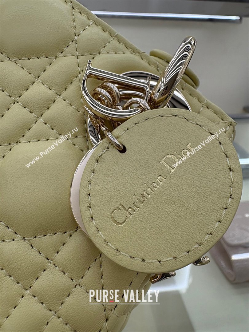 Dior Small Lady My ABCDior Bag in Cannage Lambskin Egg Yellow 2025 M0538 0806 (XXG-250806092)