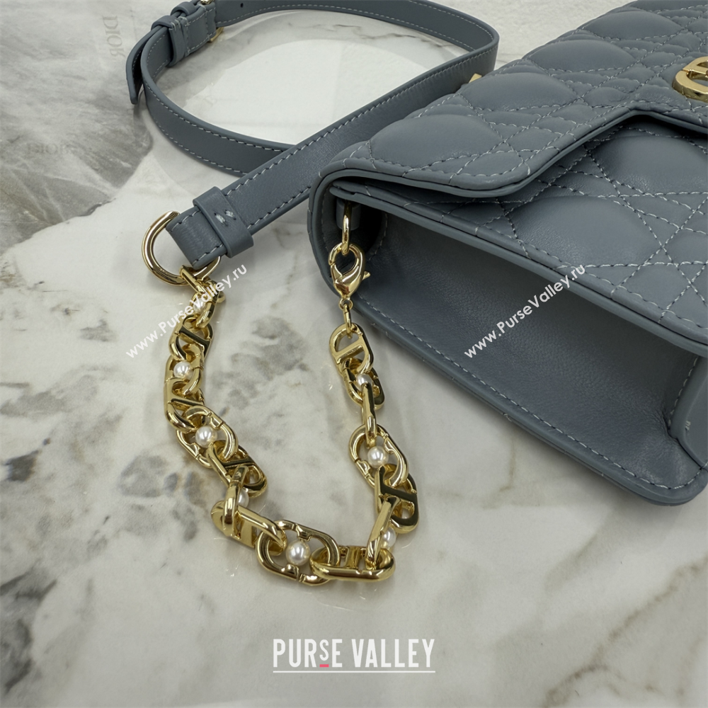 Dior Jolie East-West Bag in Cannage Lamb Leather and Flat Cannage Calfskin Dark Grey 2025 S3117 (XXG-250806110)