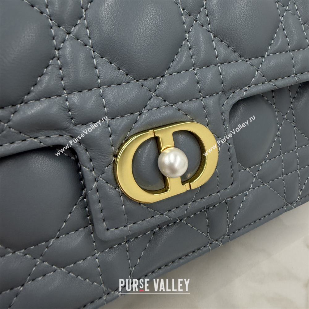 Dior Jolie East-West Bag in Cannage Lamb Leather and Flat Cannage Calfskin Dark Grey 2025 S3117 (XXG-250806110)