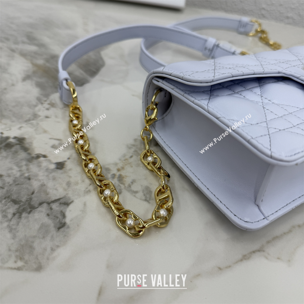 Dior Jolie East-West Bag in Cannage Lamb Leather and Flat Cannage Calfskin Glacier Blue 2025 S3117 (XXG-250806100)