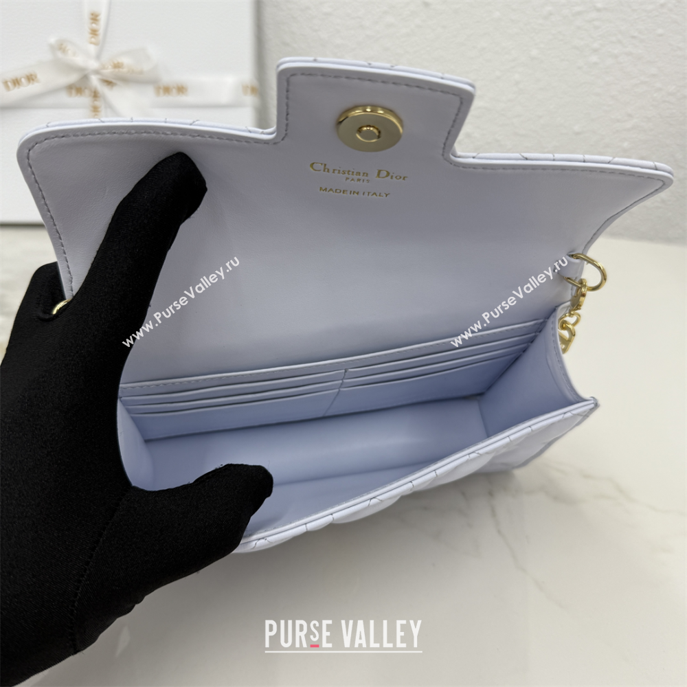 Dior Jolie East-West Bag in Cannage Lamb Leather and Flat Cannage Calfskin Glacier Blue 2025 S3117 (XXG-250806100)