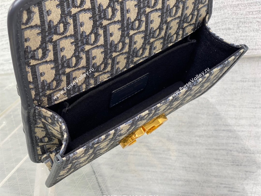 Dior 30 Montaigne East-West Bag with Chain in Blue Dior Oblique Jacquard 2025 M9073 (XXG-250806111)