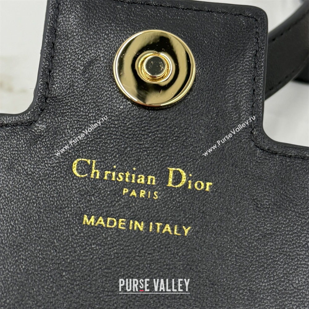 Dior Jolie East-West Bag in Cannage Lamb Leather and Flat Cannage Calfskin Black 2025 S3117 (XXG-250806101)