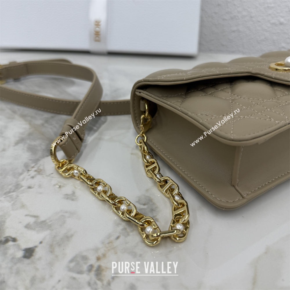 Dior Jolie East-West Bag in Cannage Lamb Leather and Flat Cannage Calfskin Grey 2025 S3117 (XXG-250806103)