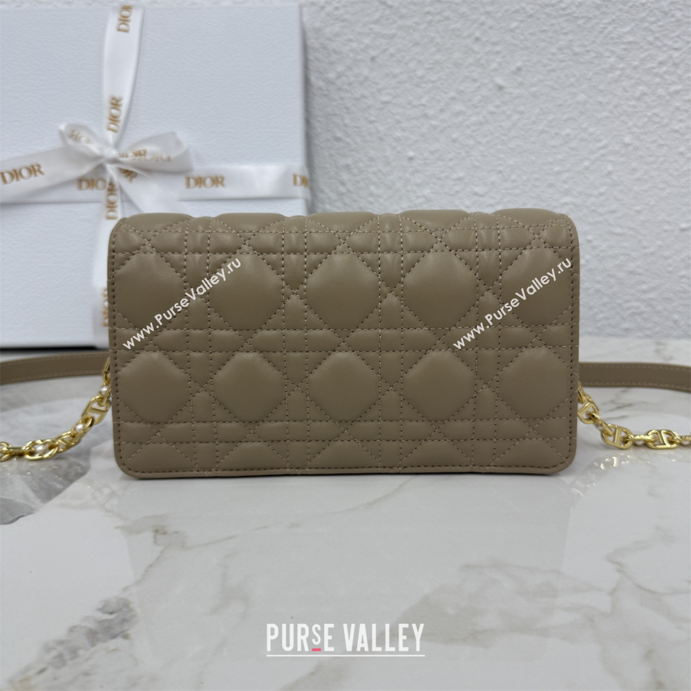 Dior Jolie East-West Bag in Cannage Lamb Leather and Flat Cannage Calfskin Grey 2025 S3117 (XXG-250806103)