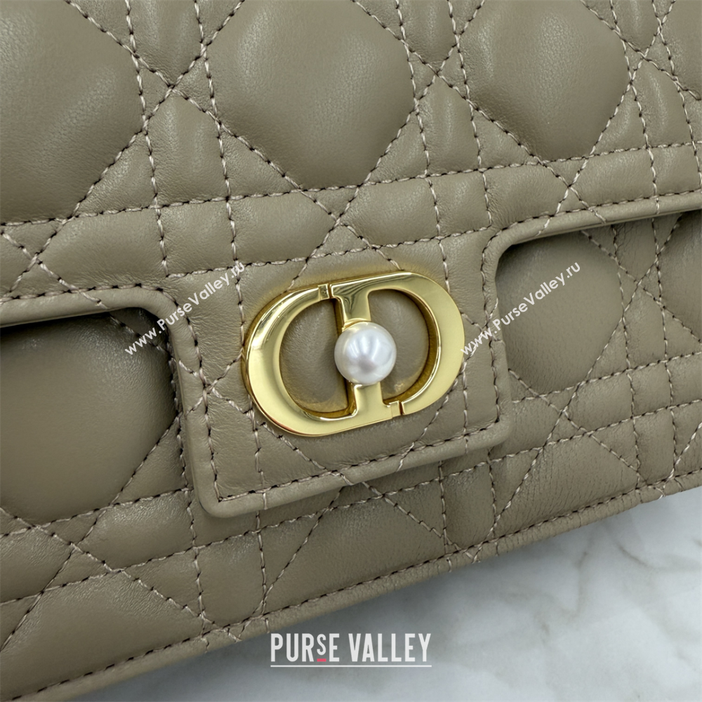 Dior Jolie East-West Bag in Cannage Lamb Leather and Flat Cannage Calfskin Grey 2025 S3117 (XXG-250806103)