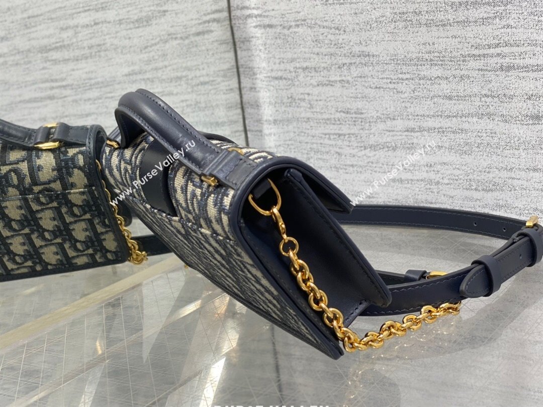 Dior Miss Montaigne Mini Bag in Blue Dior Oblique Jacquard 2025 0806 (XXG-250806115)