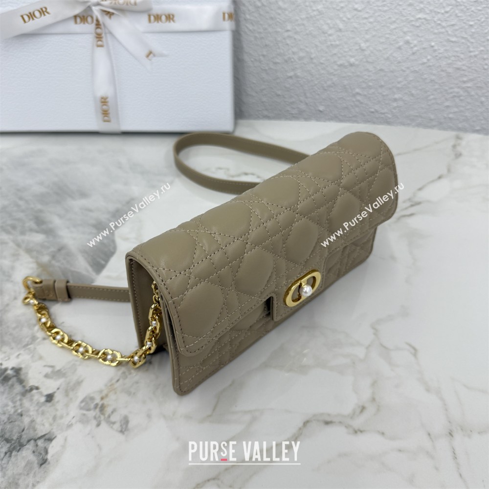 Dior Jolie East-West Bag in Cannage Lamb Leather and Flat Cannage Calfskin Grey 2025 S3117 (XXG-250806103)