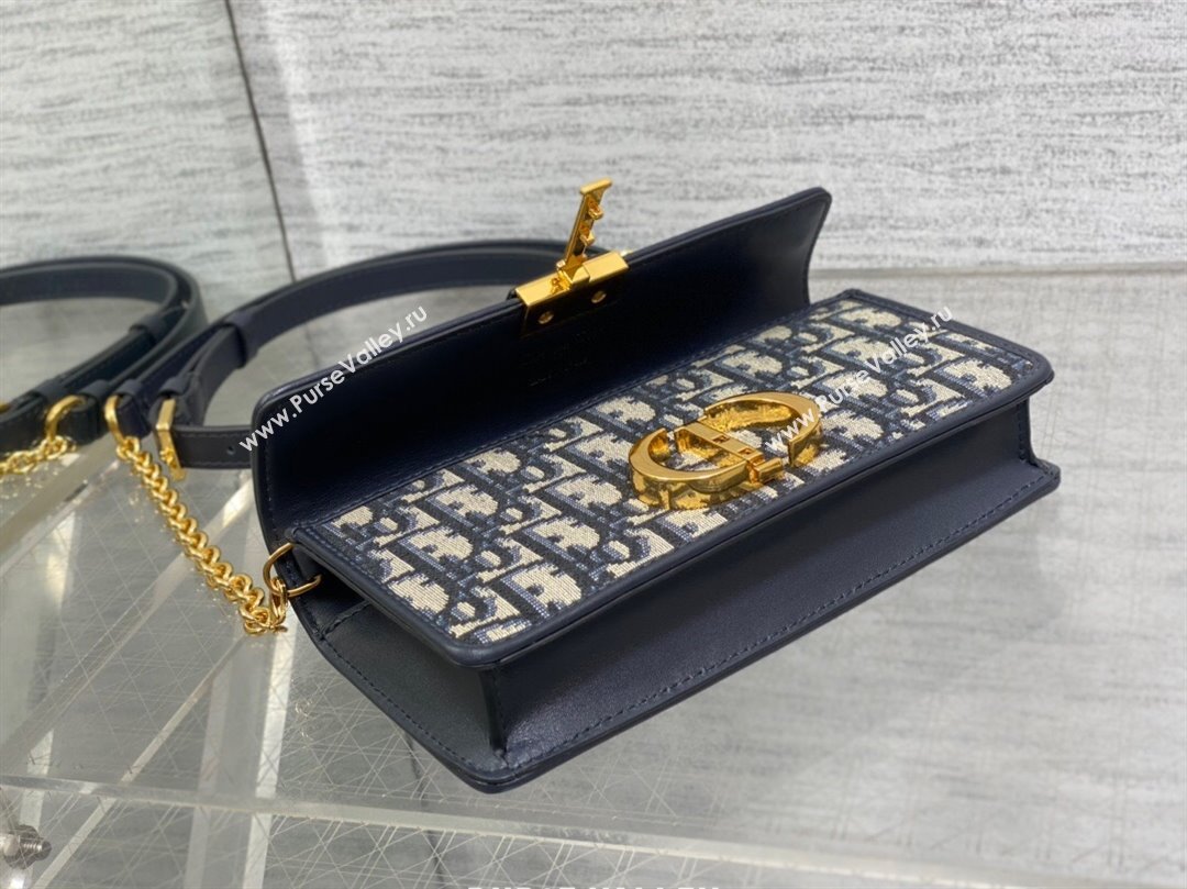 Dior Miss Montaigne Mini Bag in Blue Dior Oblique Jacquard 2025 0806 (XXG-250806115)