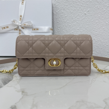Dior Jolie East-West Bag in Cannage Lamb Leather and Flat Cannage Calfskin Taupe 2025 S3117 (XXG-250806104)