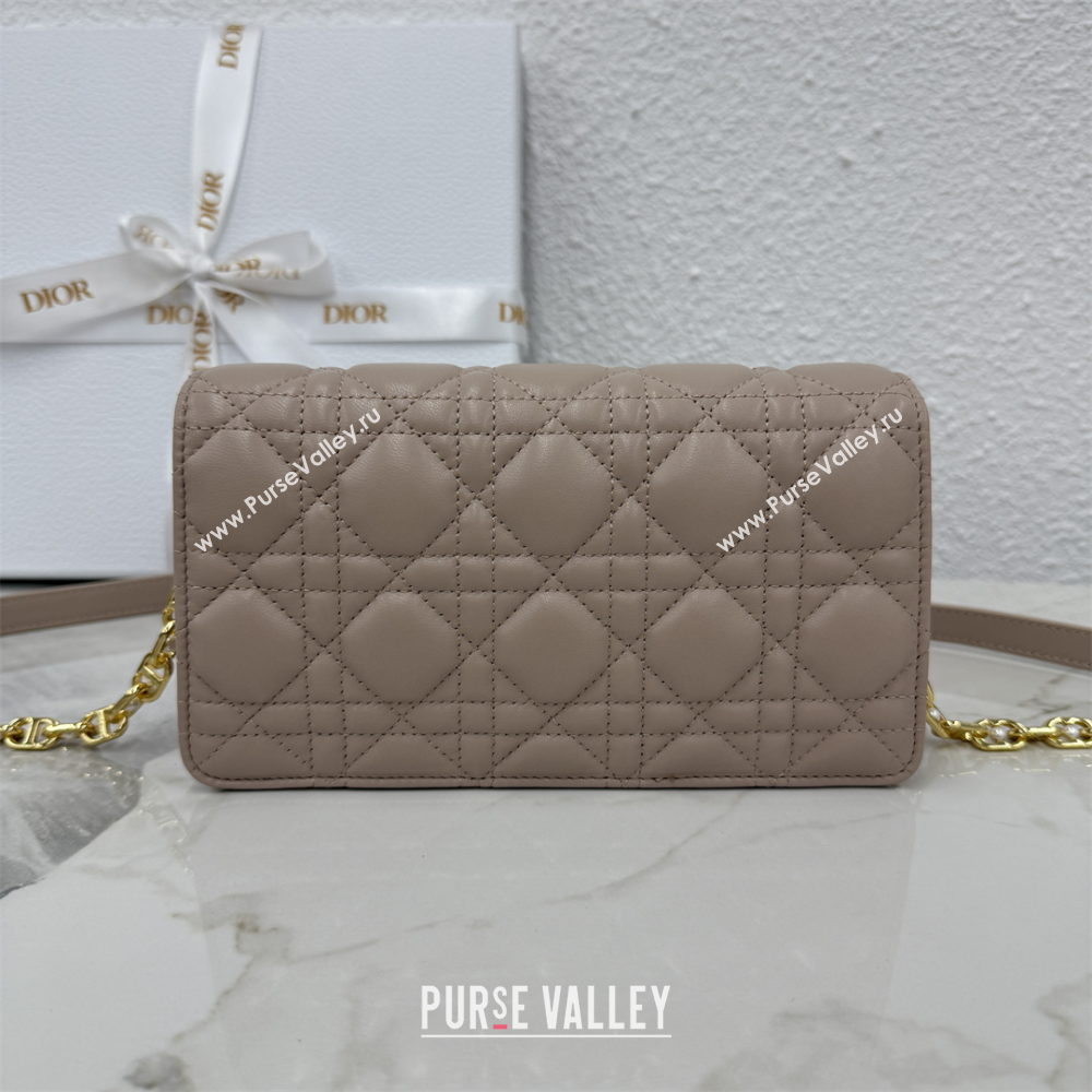 Dior Jolie East-West Bag in Cannage Lamb Leather and Flat Cannage Calfskin Taupe 2025 S3117 (XXG-250806104)