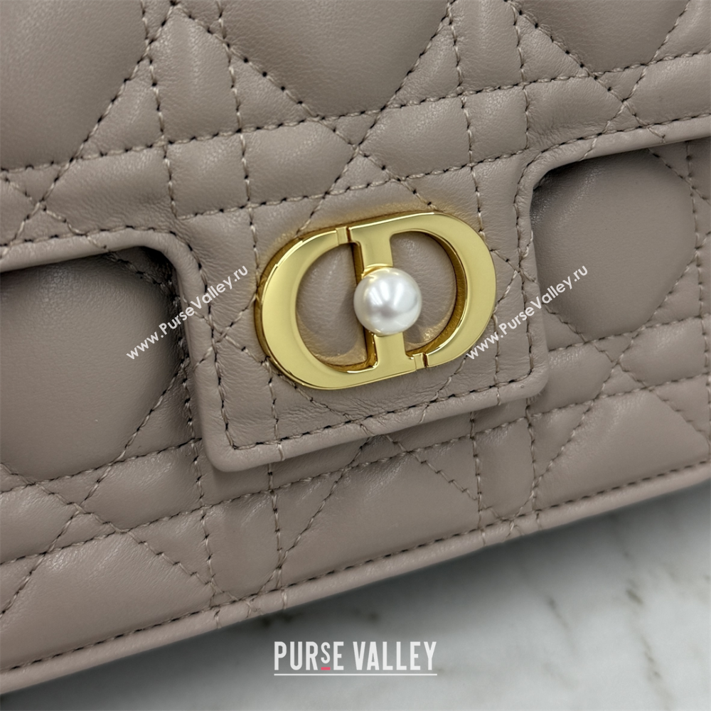 Dior Jolie East-West Bag in Cannage Lamb Leather and Flat Cannage Calfskin Taupe 2025 S3117 (XXG-250806104)