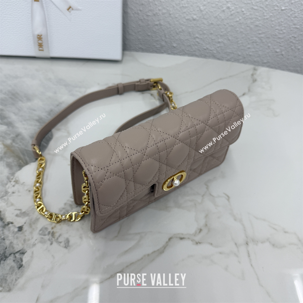 Dior Jolie East-West Bag in Cannage Lamb Leather and Flat Cannage Calfskin Taupe 2025 S3117 (XXG-250806104)