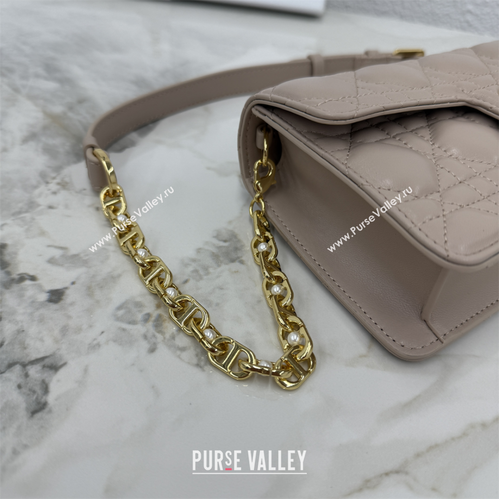 Dior Jolie East-West Bag in Cannage Lamb Leather and Flat Cannage Calfskin Taupe 2025 S3117 (XXG-250806104)