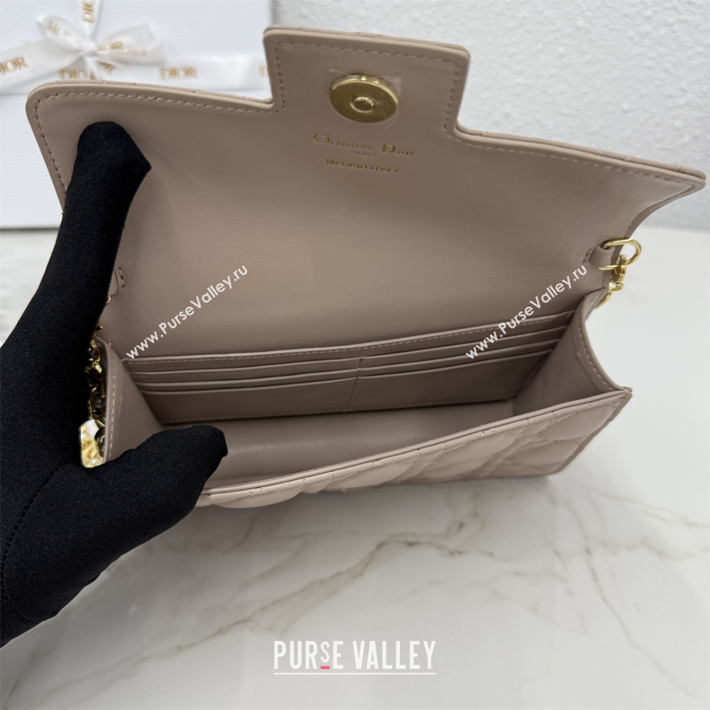 Dior Jolie East-West Bag in Cannage Lamb Leather and Flat Cannage Calfskin Taupe 2025 S3117 (XXG-250806104)