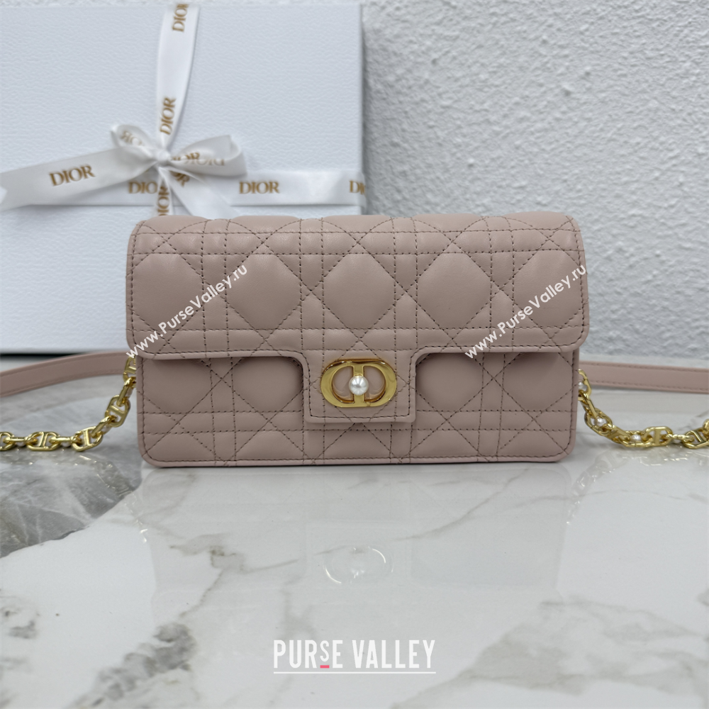 Dior Jolie East-West Bag in Cannage Lamb Leather and Flat Cannage Calfskin Powder Pink 2025 S3117 (XXG-250806105)
