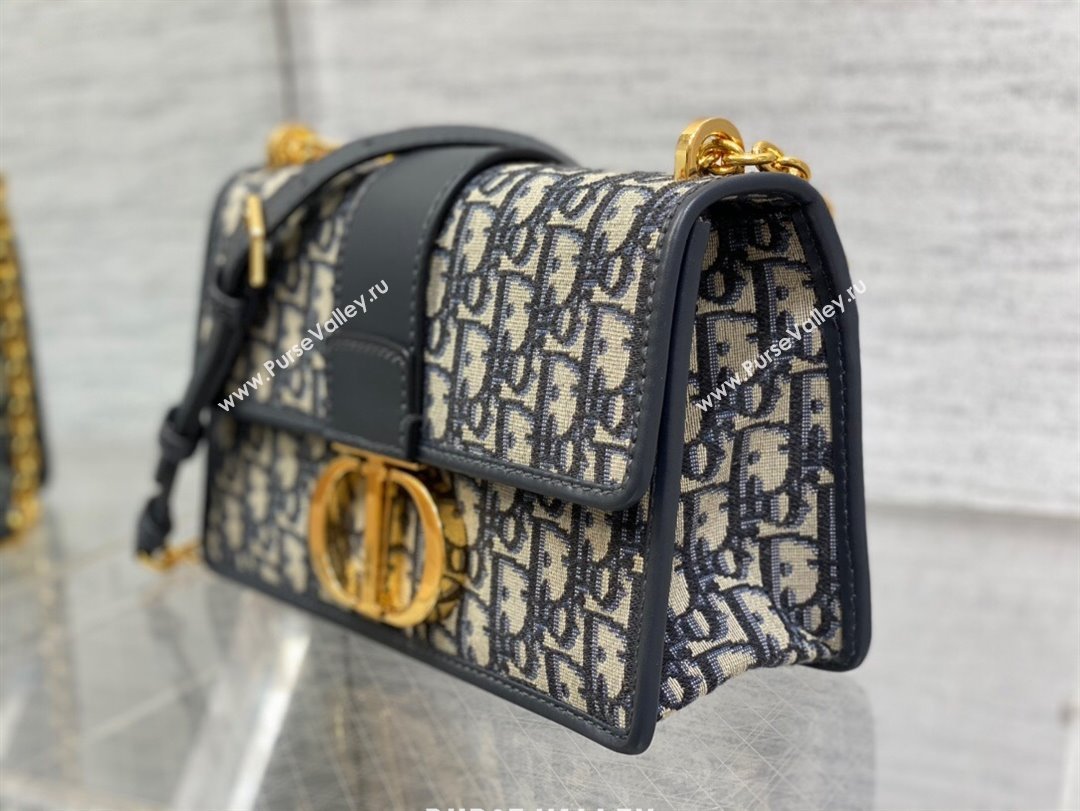 Dior 30 Montaigne Chain Bag in Blue Dior Oblique Jacquard 2025 M9073 0806 (XXG-250806112)