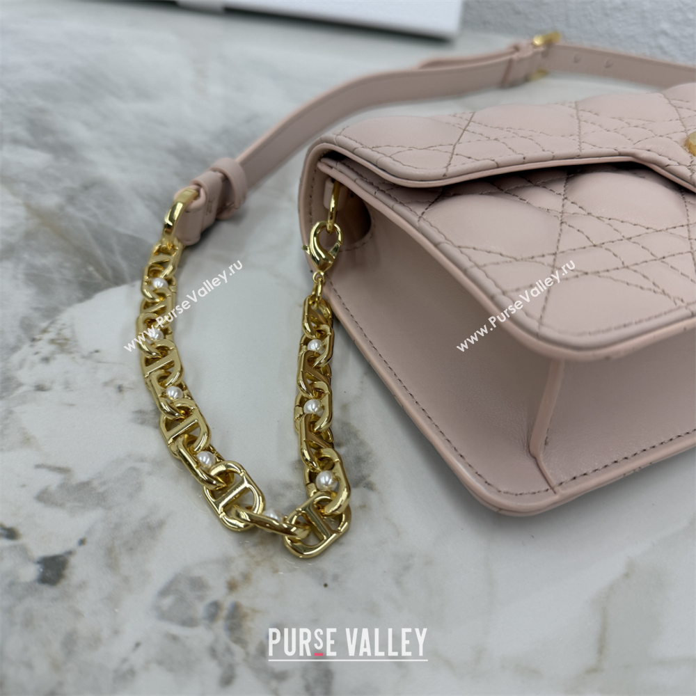Dior Jolie East-West Bag in Cannage Lamb Leather and Flat Cannage Calfskin Powder Pink 2025 S3117 (XXG-250806105)