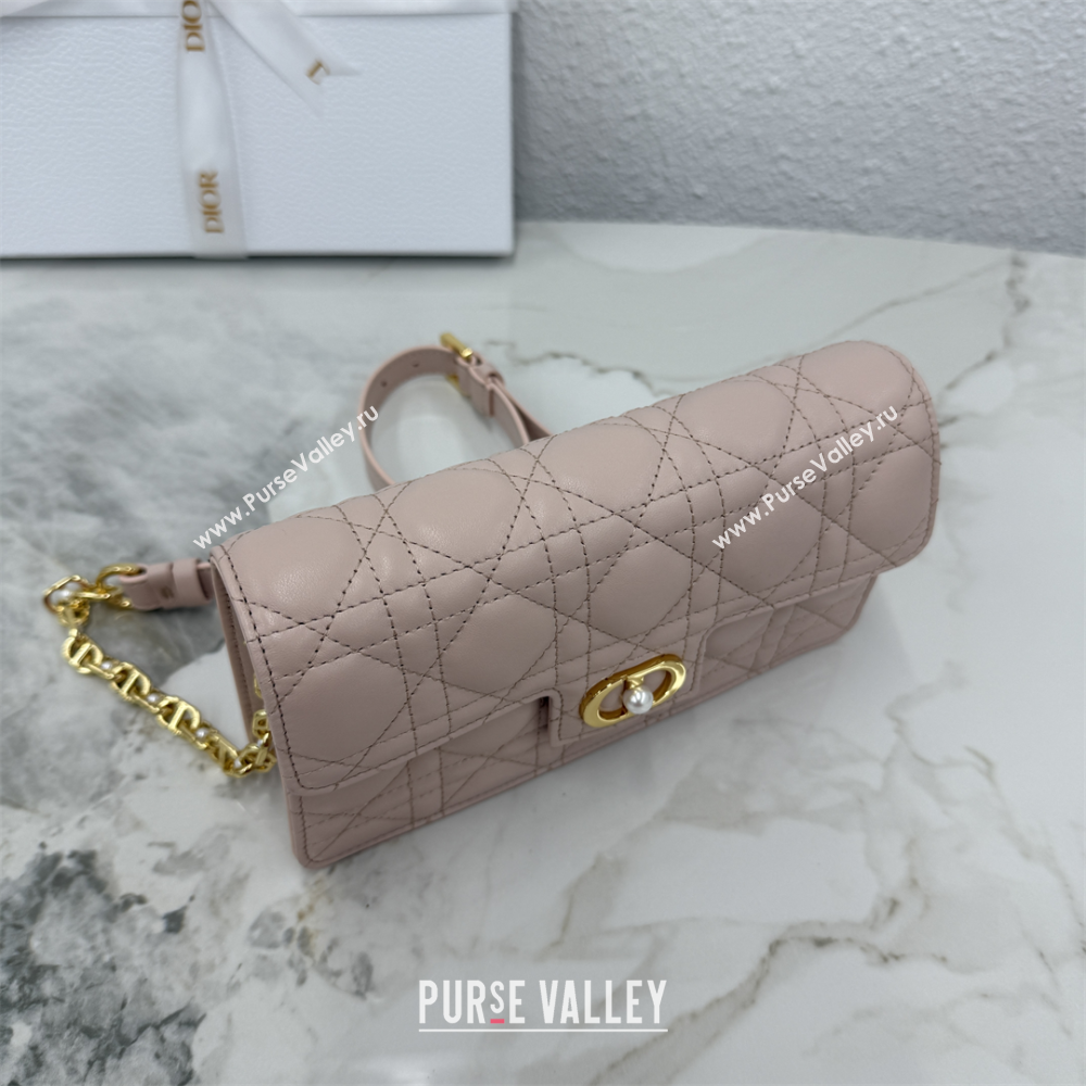 Dior Jolie East-West Bag in Cannage Lamb Leather and Flat Cannage Calfskin Powder Pink 2025 S3117 (XXG-250806105)
