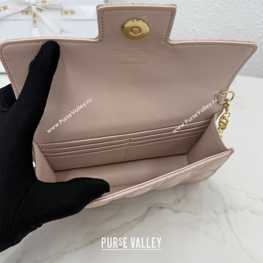 Dior Jolie East-West Bag in Cannage Lamb Leather and Flat Cannage Calfskin Powder Pink 2025 S3117 (XXG-250806105)