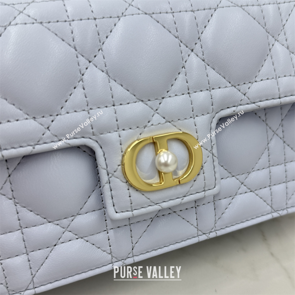 Dior Jolie East-West Bag in Cannage Lamb Leather and Flat Cannage Calfskin Glacier Blue 2025 S3117 (XXG-250806100)