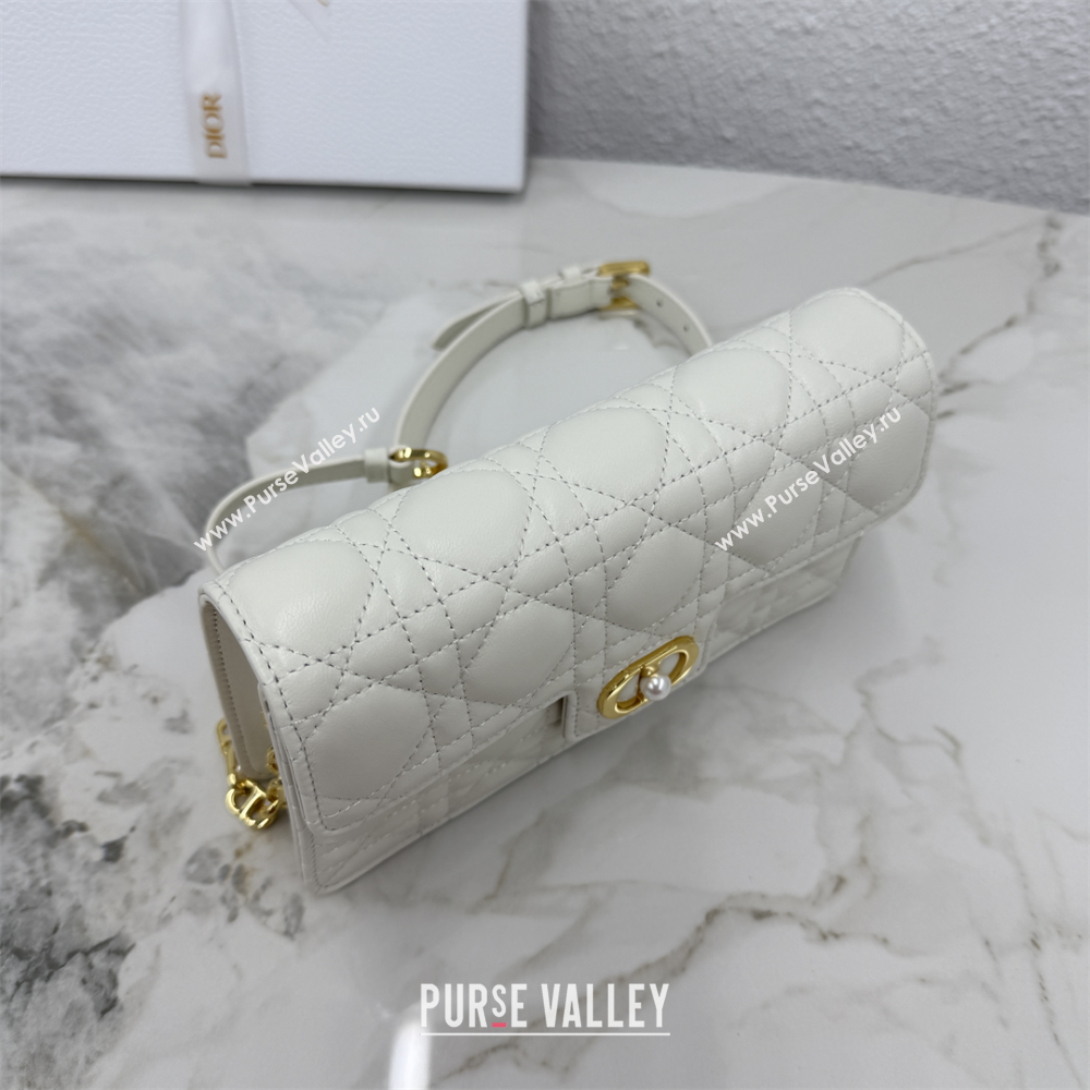 Dior Jolie East-West Bag in Cannage Lamb Leather and Flat Cannage Calfskin White 2025 S3117 (XXG-250806107)