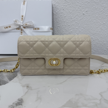 Dior Jolie East-West Bag in Cannage Lamb Leather and Flat Cannage Calfskin Light Beige 2025 S3117 (XXG-250806108)