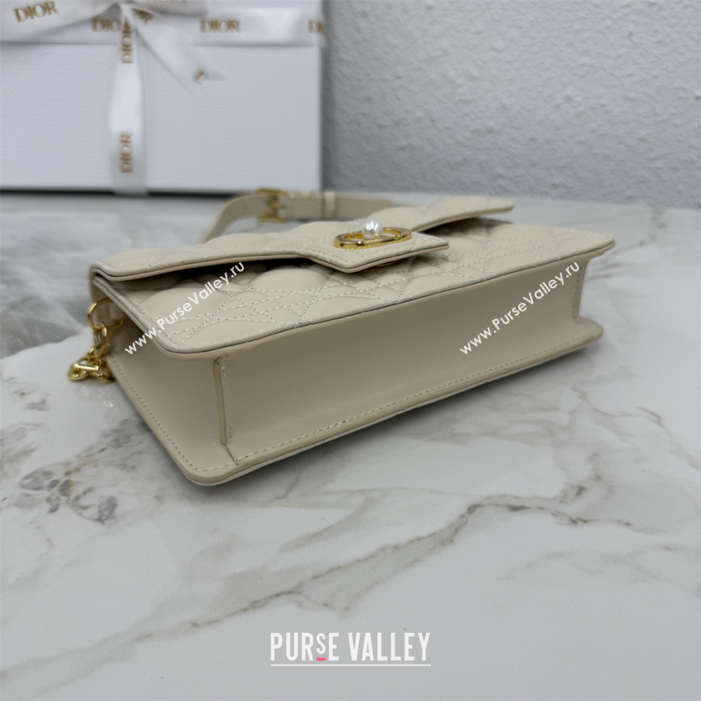 Dior Jolie East-West Bag in Cannage Lamb Leather and Flat Cannage Calfskin Light Beige 2025 S3117 (XXG-250806108)