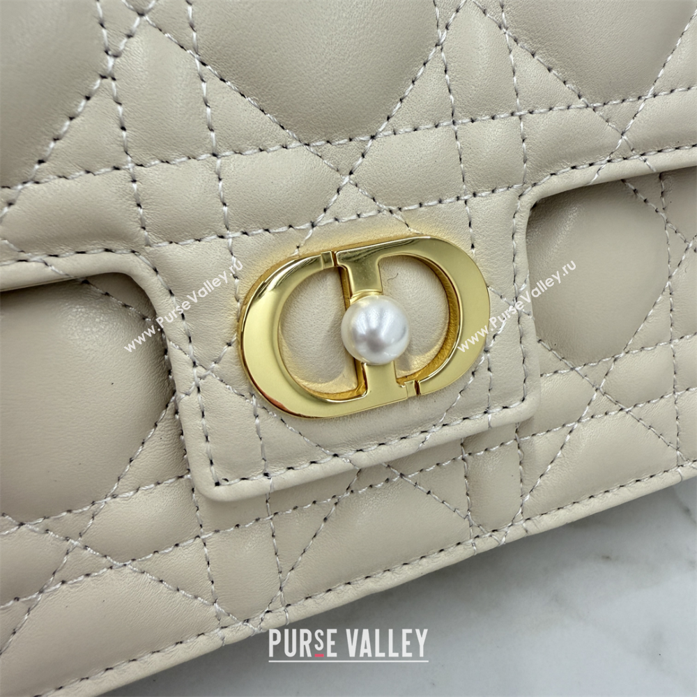 Dior Jolie East-West Bag in Cannage Lamb Leather and Flat Cannage Calfskin Light Beige 2025 S3117 (XXG-250806108)