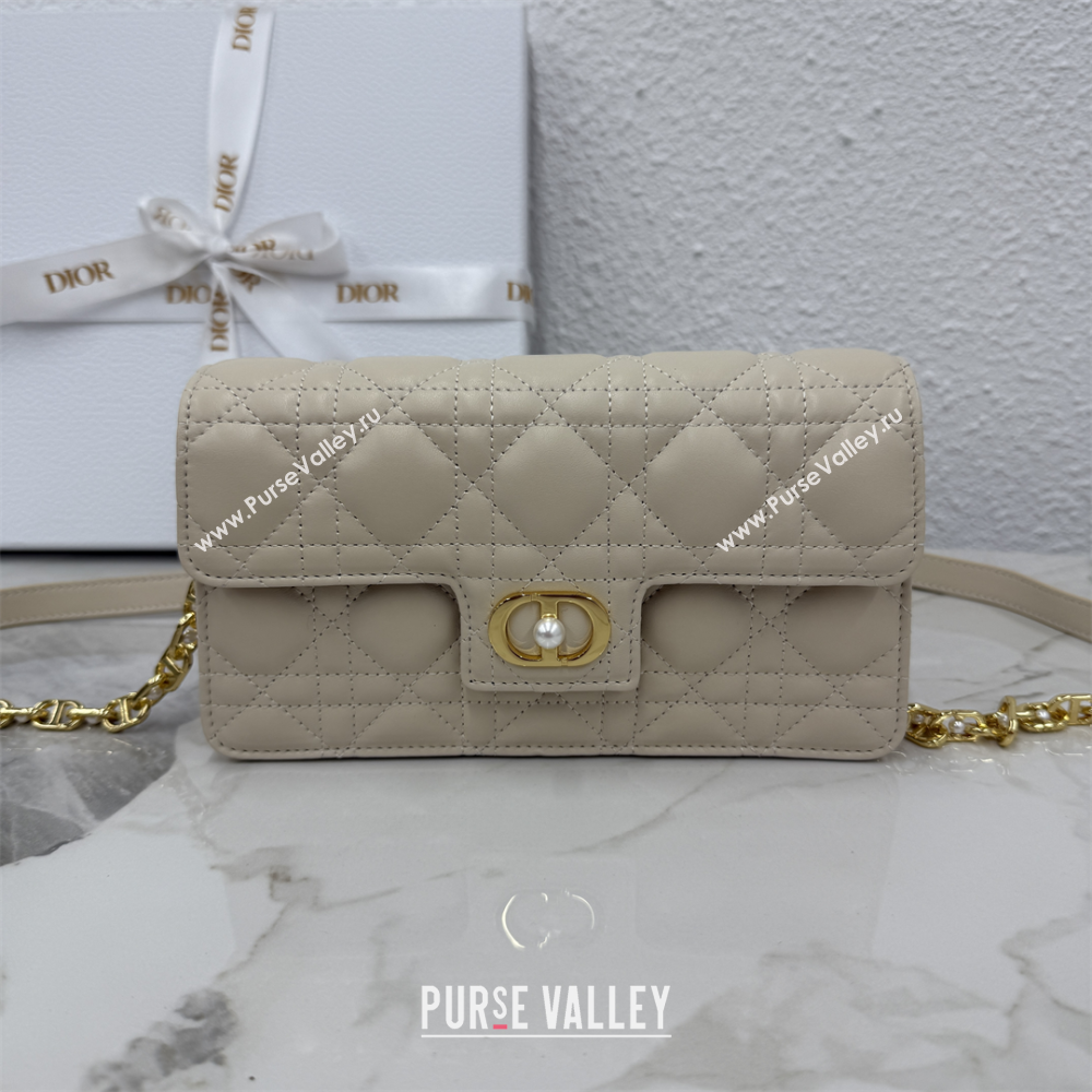 Dior Jolie East-West Bag in Cannage Lamb Leather and Flat Cannage Calfskin Light Beige 2025 S3117 (XXG-250806108)