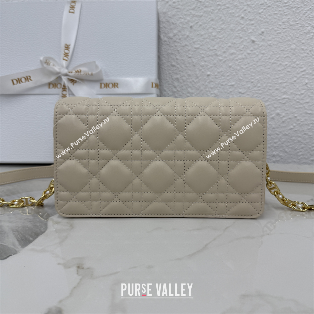 Dior Jolie East-West Bag in Cannage Lamb Leather and Flat Cannage Calfskin Light Beige 2025 S3117 (XXG-250806108)