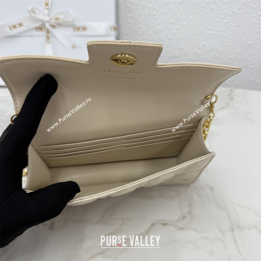 Dior Jolie East-West Bag in Cannage Lamb Leather and Flat Cannage Calfskin Light Beige 2025 S3117 (XXG-250806108)