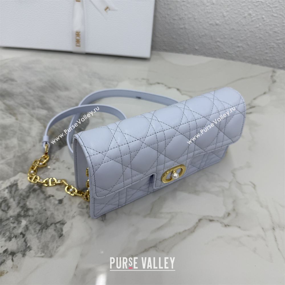 Dior Jolie East-West Bag in Cannage Lamb Leather and Flat Cannage Calfskin Glacier Blue 2025 S3117 (XXG-250806100)