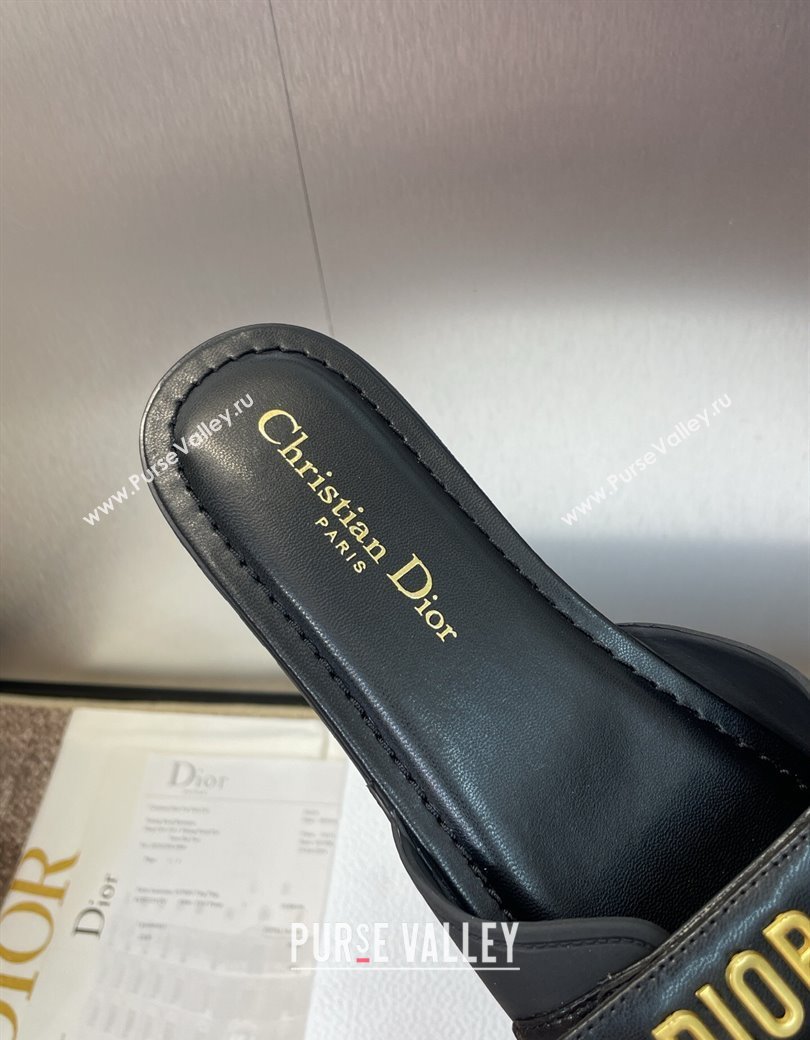 Dior Dioriviera Dioract Flat Slides Sandal in Lambskin and Rubber Black 2025 (JC-250822039)