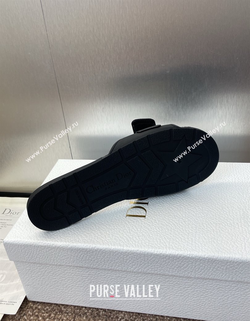 Dior Dioriviera Dioract Flat Slides Sandal in Lambskin and Rubber Black 2025 (JC-250822039)