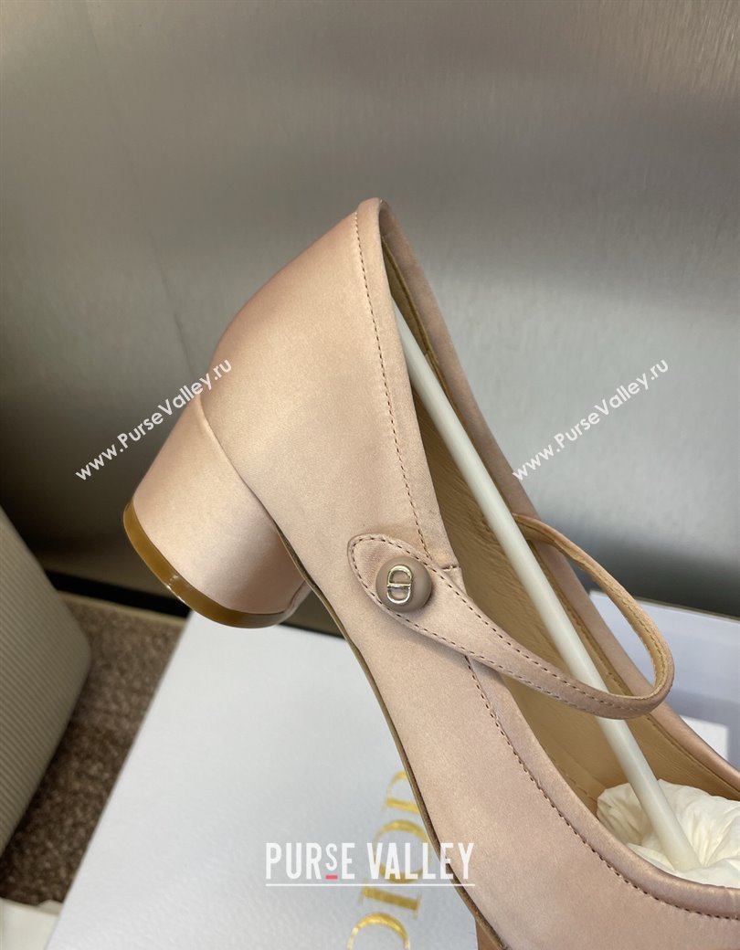 Dior Lovely-D Mary Janes Pumps in Satin with Bow Nude 2025 (JC-250822002)