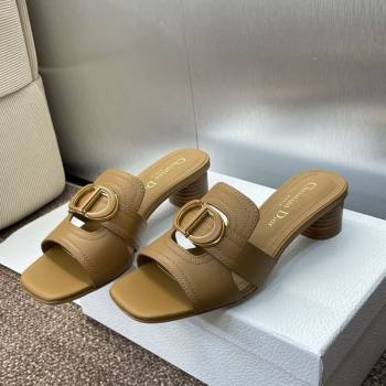 Dior 30 Montaigne Heel Slides Sandal 4.5cm in Calfskin Leather Brown 2025 DR082205 (JC-250822094)