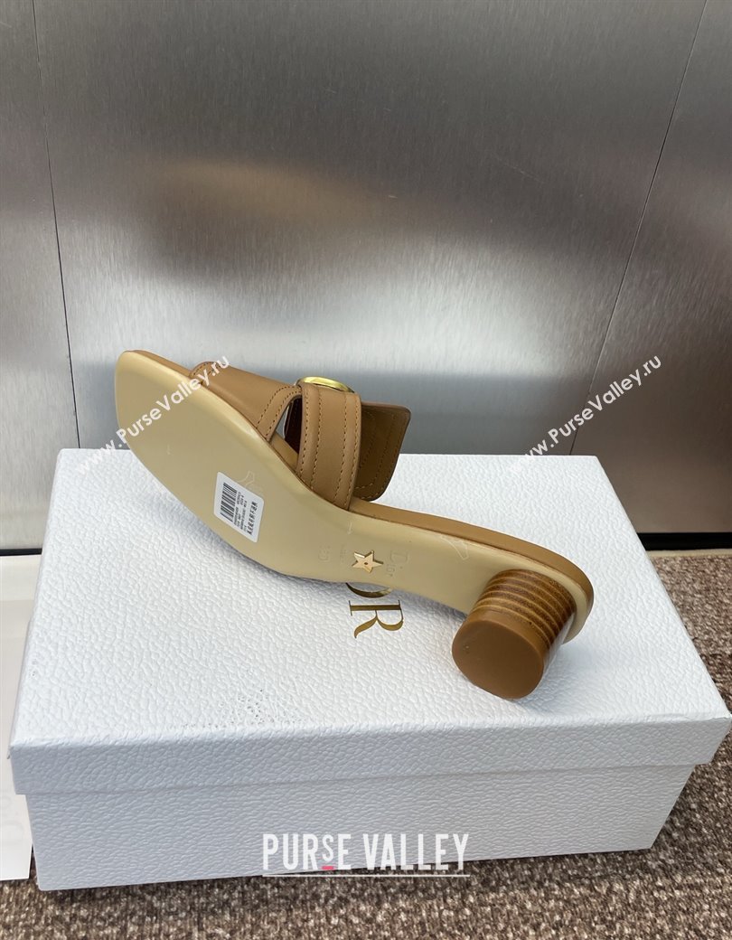 Dior 30 Montaigne Heel Slides Sandal 4.5cm in Calfskin Leather Brown 2025 DR082205 (JC-250822094)