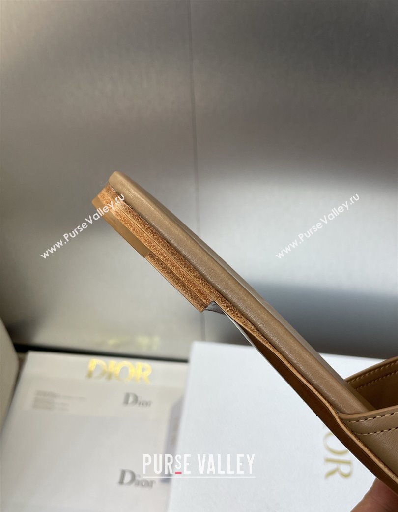 Dior 30 Montaigne Flat Slides Sandal in Calfskin Leather Beige 2025 DR082205 (JC-250822099)